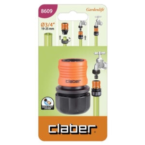 Claber 3/4” Automatic Coupling – Quick-Click Hose Connector