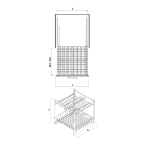 Alternative view of Under-Workbench Unit with Plate Division, Starax S-2162