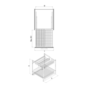 Alternative view of Under-Workbench Unit with Plate & Glass Division, Starax S-2164