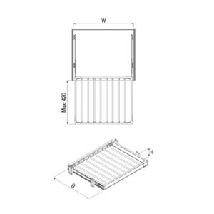 Alternative view of Aluminum Trouser Rack with Side Mounted Telescopic Rail, Starax