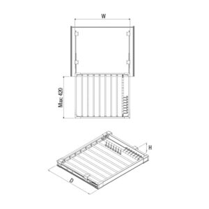 Alternative view of Aluminum Trouser Rack with Ceiling Mounted Telescopic Rail – Tie, Belt Rack, Starax