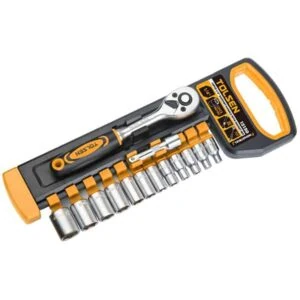 14Pcs 1/4″ Ratchet Handle With Sockets Set, Tolsen 15150
