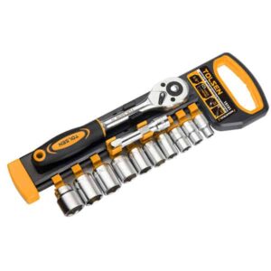 12Pcs 3/8″ Ratchet Handle With Socket Set,Tolsen 15151