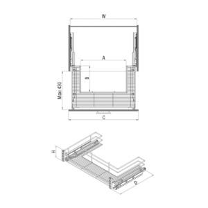 Alternative view of Under-Sink Drawer With Full Extension Undermount Rail Mounted To Lid, Starax