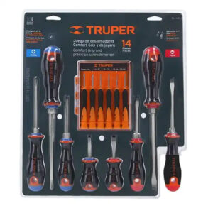 Screwdriver set 14 pieces blister comfort grip handle , Truper 14197