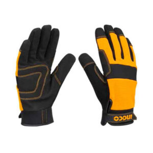 Mechanic Gloves with Microfiber Material Palm and Rubber on back, Ingco HGMG02-XL