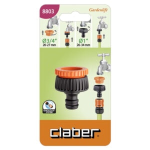 Claber Double Threaded Tap Nozzle – Quick-Click Connector (Code 8803)