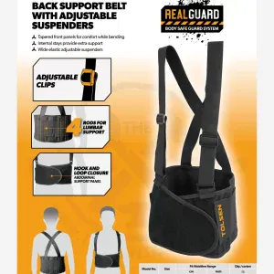 Back Support Belt With Adjustable Suspenders, Tolsen 45244 - Image 3