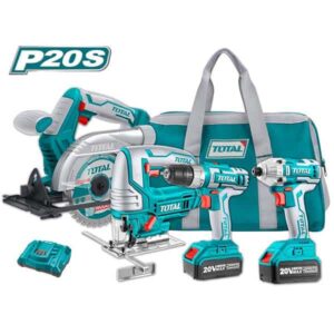 Cordless 4pcs combo kit 20V- 4Ah, Total TCKLI2010