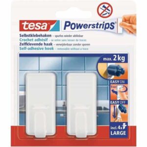 Powerstrips large hooks classic white (2 Hooks), Tesa 58010