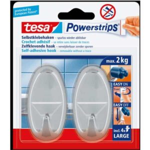 Powerstrips oval hooks chrome, Tesa 58050