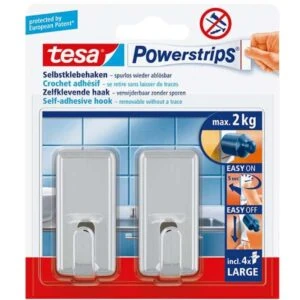Powerstrips classic hooks chrome, Tesa 58051