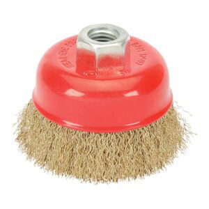 Crimped wire cup brush brass coated 75mm M14, Borgh CBR-7-75MM