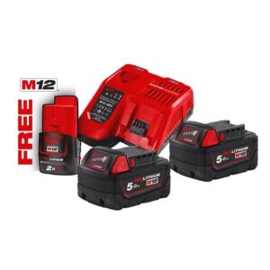 Charger/Battery Kit (2 Battery M18B5+M12B2+Fast Charger), Milwaukee