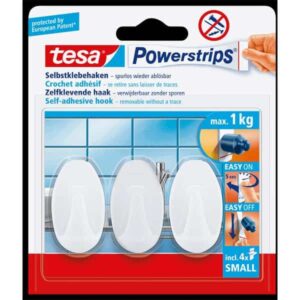 Powerstrips oval hooks white, Tesa 57533