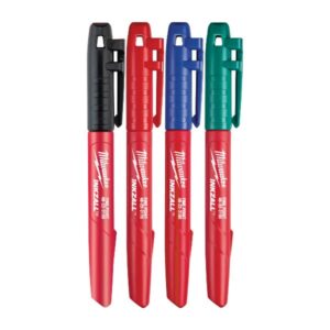 4PK INKZALL Color Fine Point Marker, Milwaukee 48-22-3106