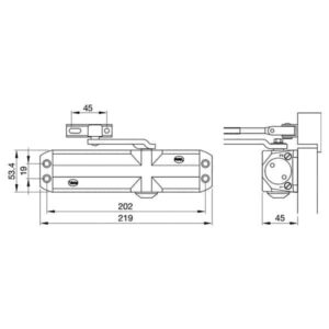 Alternative view of Overhead Door Closer, Yale 2122
