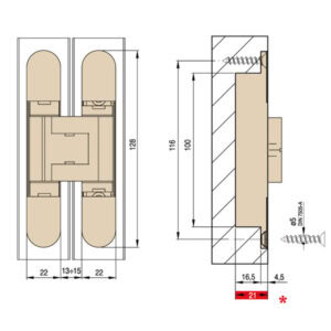 Alternative view of 3D Adjustable Concealed Door Hinges, Ceam 1430