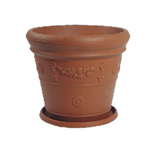 Alvera Garland Round Pot with Tray, Panda Blast