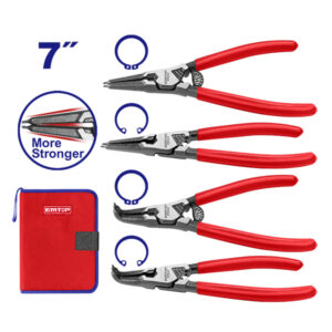 4 Pcs Circlip Pliers Set, Emtop EPLSC7411
