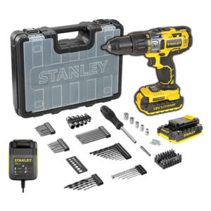 18V Li-Ion Hammer Drill With 100pc Accessories, Stanley STDC18LHBK