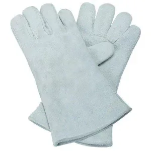 Durable leather welding gloves with heat resistance, reinforced stitching, and comfortable fit for hand protection during welding and metalwork.