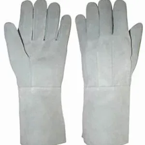 Durable leather welding gloves with heat resistance, reinforced stitching, and comfortable fit for hand protection during welding and metalwork.