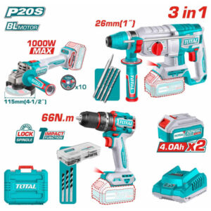 Combo Kit, including a cordless drill, impact driver, and battery pack, designed for versatile power tool applications.