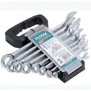 The 8 Pcs Flexible Ratchet Spanner Set (THT102RK586) includes versatile spanners with a flexible head for easy access in tight spaces. Durable and reliable, perfect for various mechanical tasks.