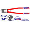 Heavy-duty steel jaws, ergonomic grips, precision cutting, durable construction, 24-inch length, high leverage, rust-resistant, professional-grade.