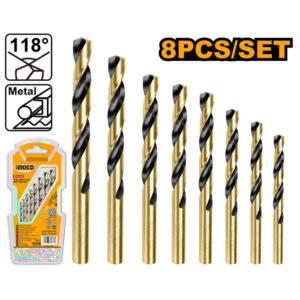 AKDB0801 8 Pcs HSS twist drill bits set