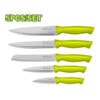 This pictures shows the 5 kitchen knives from DYLLU