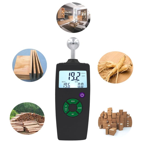 Digital Wood Moisture Meter, Moisture Meter for Masonry, Moisture Meter for Masonry, Wood, Wall, Plaster, Detecting, Waterproof and Water Leak, Detection Depth up to 40 mm