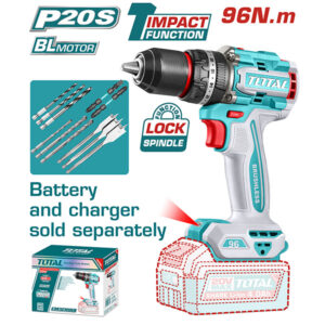 TOTAL Brushless Cordless Impact Drill 96N.m – Battery