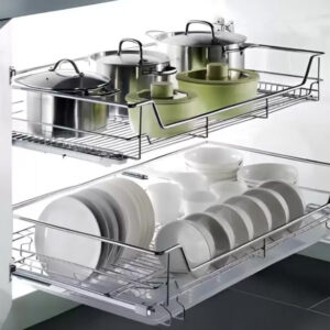 Soft-closed Pot Rack with Tray-Free Rails