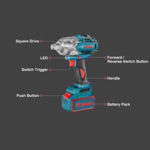 20V Brushless Cordless Impact Wrench 3/4inch(1/2inch)-1000N.m