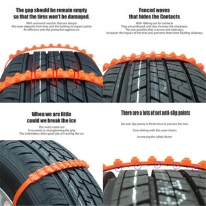 Snow Chains for Car Tire Chains Emergency Anti-Skid Mud Universal Plastic Wheel Chain Straps Snowy Rainy