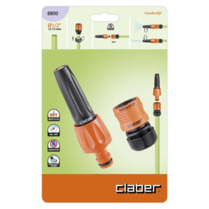 Claber Nozzle and Coupling Set – 1/2” Quick-Click Kit with Aquastop