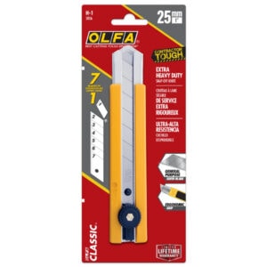 OLFA H-1 Classic 25mm Extra Heavy-Duty Utility Knife with Rubber Grip – Snap Blade Cutter