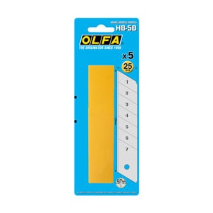 OLFA HB-5B 25mm Heavy-Duty Snap-Off Spare Blades – Ultra-Sharp Black (5 Pack)