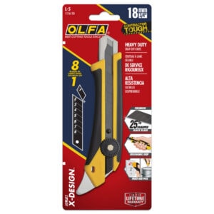 OLFA L-5 18mm Heavy-Duty Fiberglass Utility Knife with Multi-Pick – Ratchet Lock Snap Blade