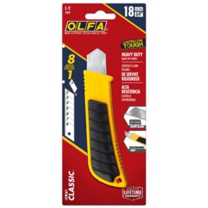 OLFA L-2 Classic 18mm Heavy-Duty Utility Knife with Rubber Grip – Snap Blade Cutter