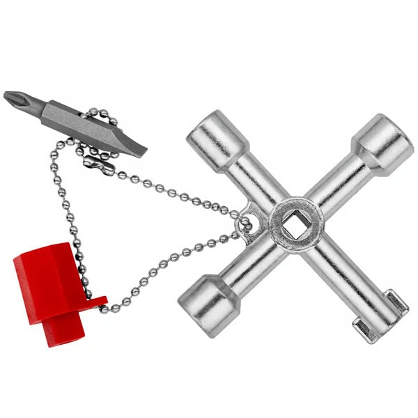 Knipex 00 11 03 Control Cabinet Key – Multi-Function Utility Key (76 mm)