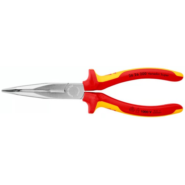 Knipex 26 26 200 VDE Snipe Nose Side Cutting Pliers – 200 mm (Stork Beak)
