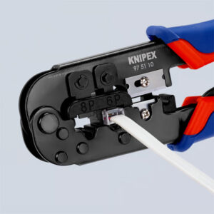 Knipex 97 51 10 Crimping Pliers for RJ11/12 & RJ45 Western Plugs – 190 mm