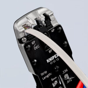 Knipex 97 51 12 Crimping Pliers for Western Plugs RJ10 / RJ11 / RJ12 / RJ45 – 200 mm