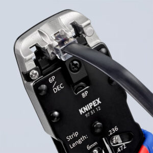 Knipex 97 51 12 Crimping Pliers for Western Plugs RJ10 / RJ11 / RJ12 / RJ45 – 200 mm