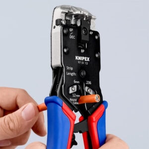Knipex 97 51 12 Crimping Pliers for Western Plugs RJ10 / RJ11 / RJ12 / RJ45 – 200 mm