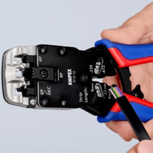 Knipex 97 51 12 Crimping Pliers for Western Plugs RJ10 / RJ11 / RJ12 / RJ45 – 200 mm
