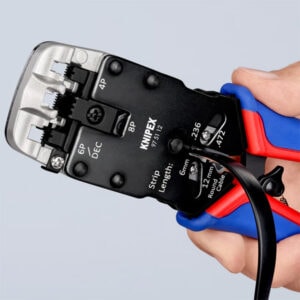 Knipex 97 51 12 Crimping Pliers for Western Plugs RJ10 / RJ11 / RJ12 / RJ45 – 200 mm